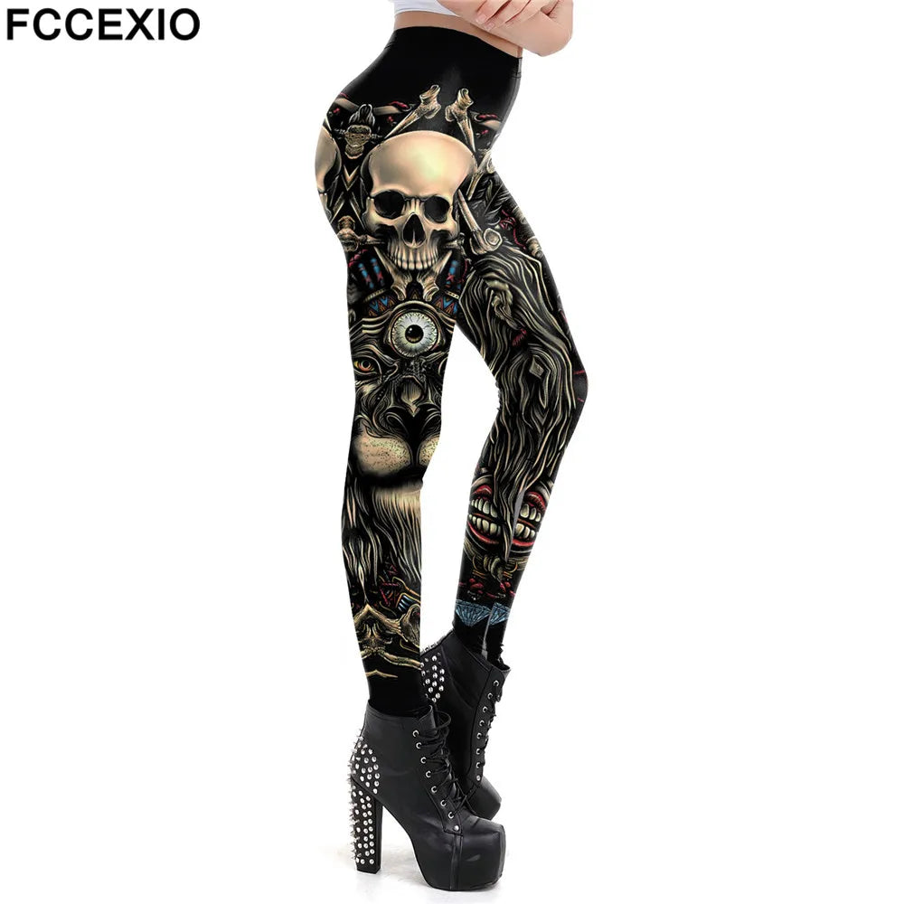 Gothic Style Skull New Design Leggings