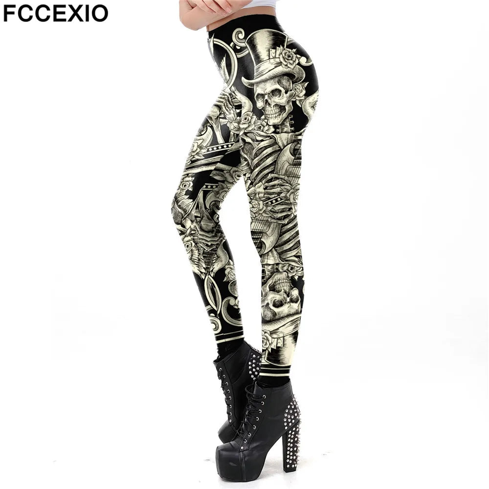 Gothic Style Skull New Design Leggings