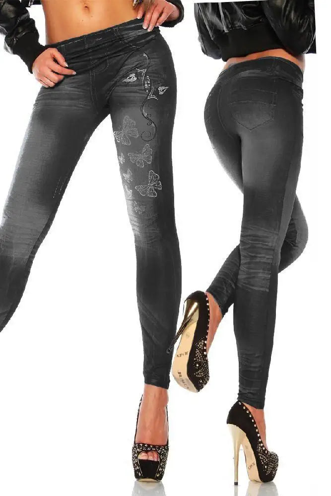 Faux Denim Leggings