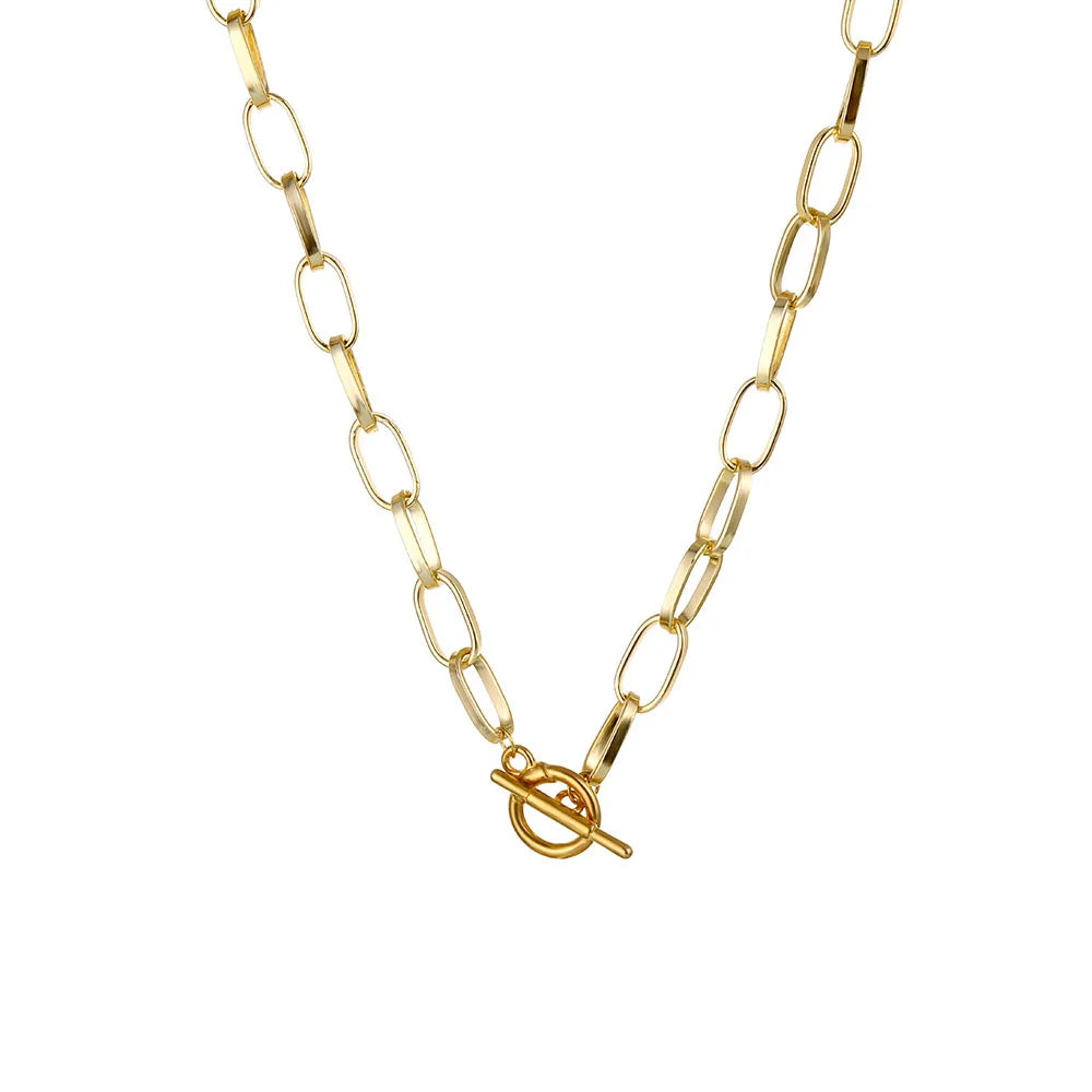 Thick Chain Toggle Clasp Necklace