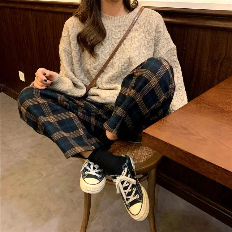 Winter Fleece Plaid Pants