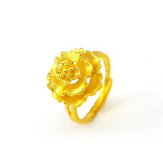 Gold Vintage Flower Ring