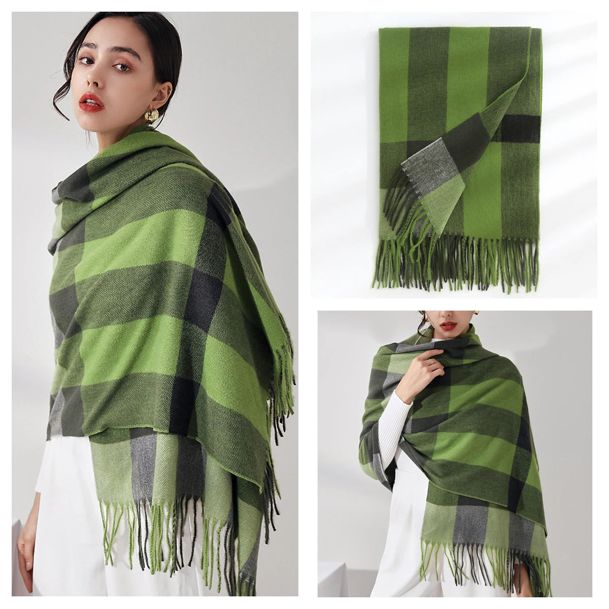 Plaid Wool Scarf