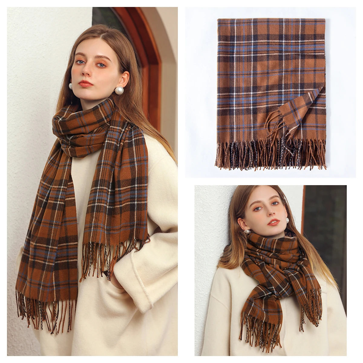 Plaid Wool Scarf