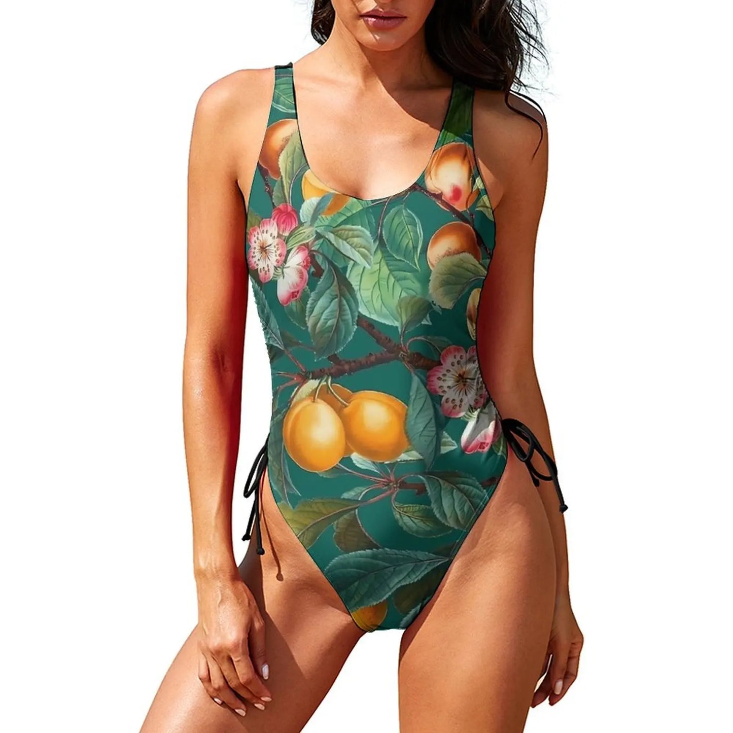 Fruit Print One Piece Swimsuit