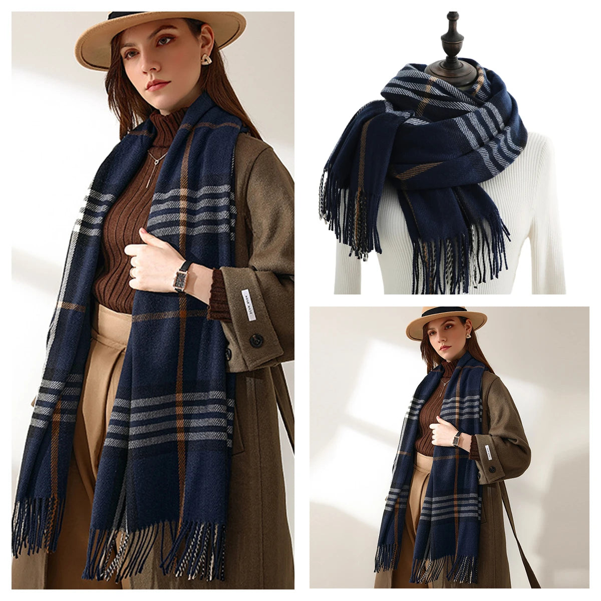 Plaid Wool Scarf