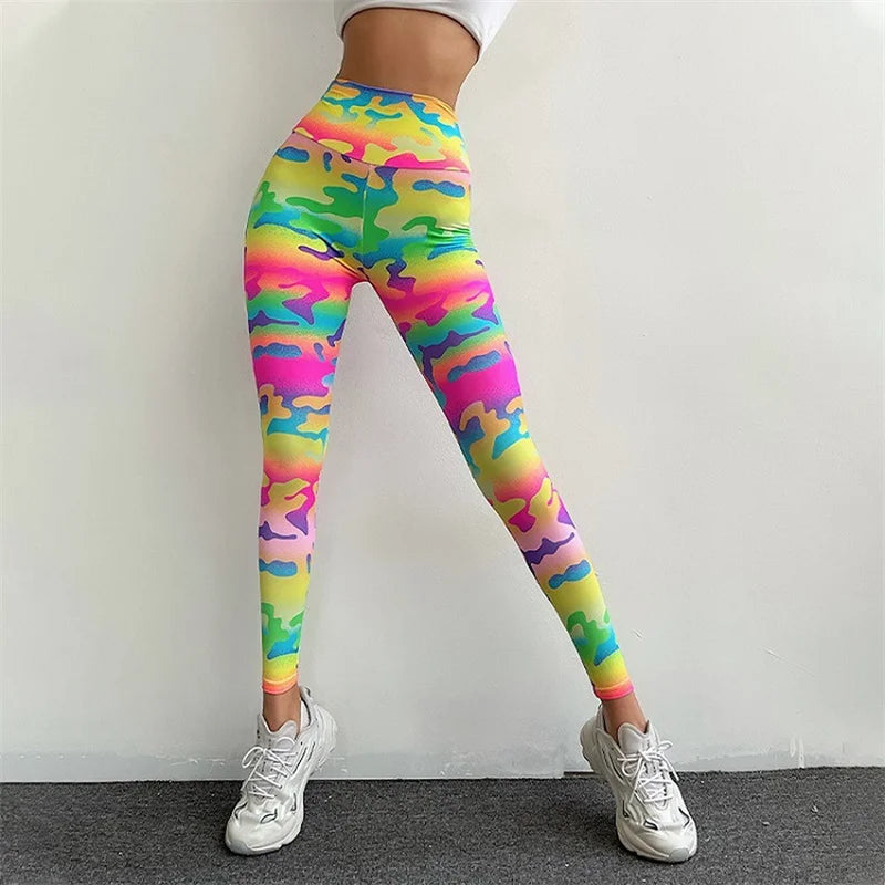 Colourful Camouflage Leopard Print Leggings