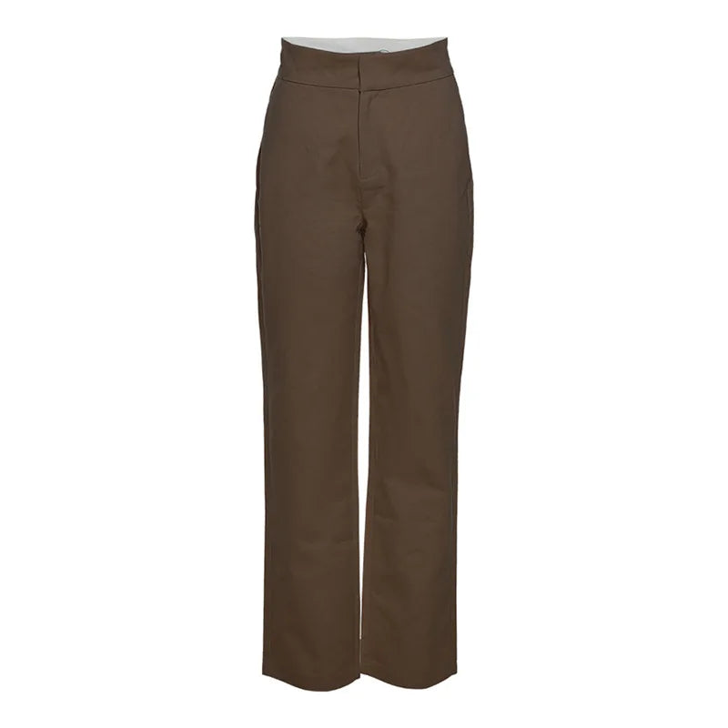 Low-waist Straight Leg Trousers