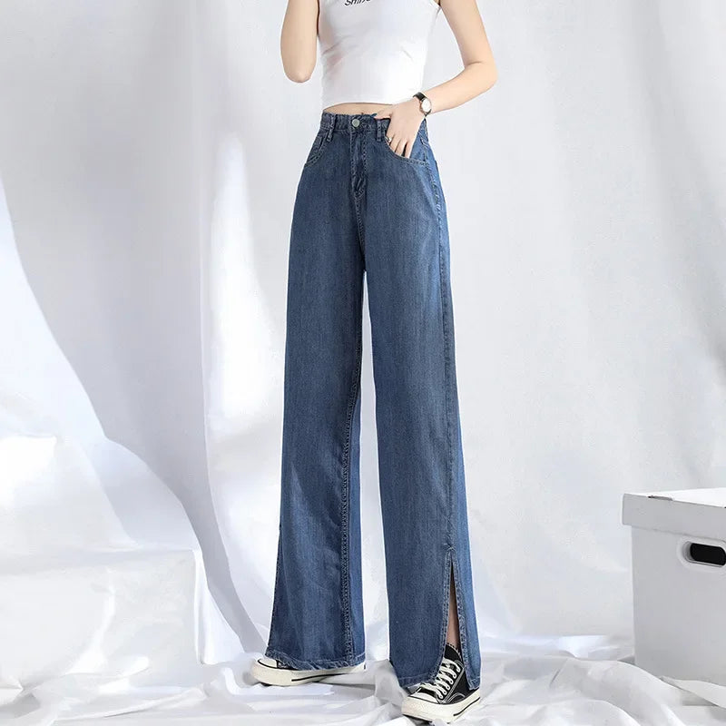 Split Design Wide Leg Jeans