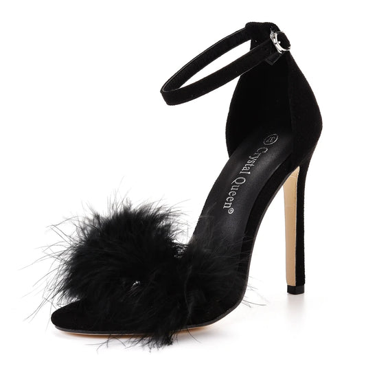 Sexy Open Toe Fur Sandals