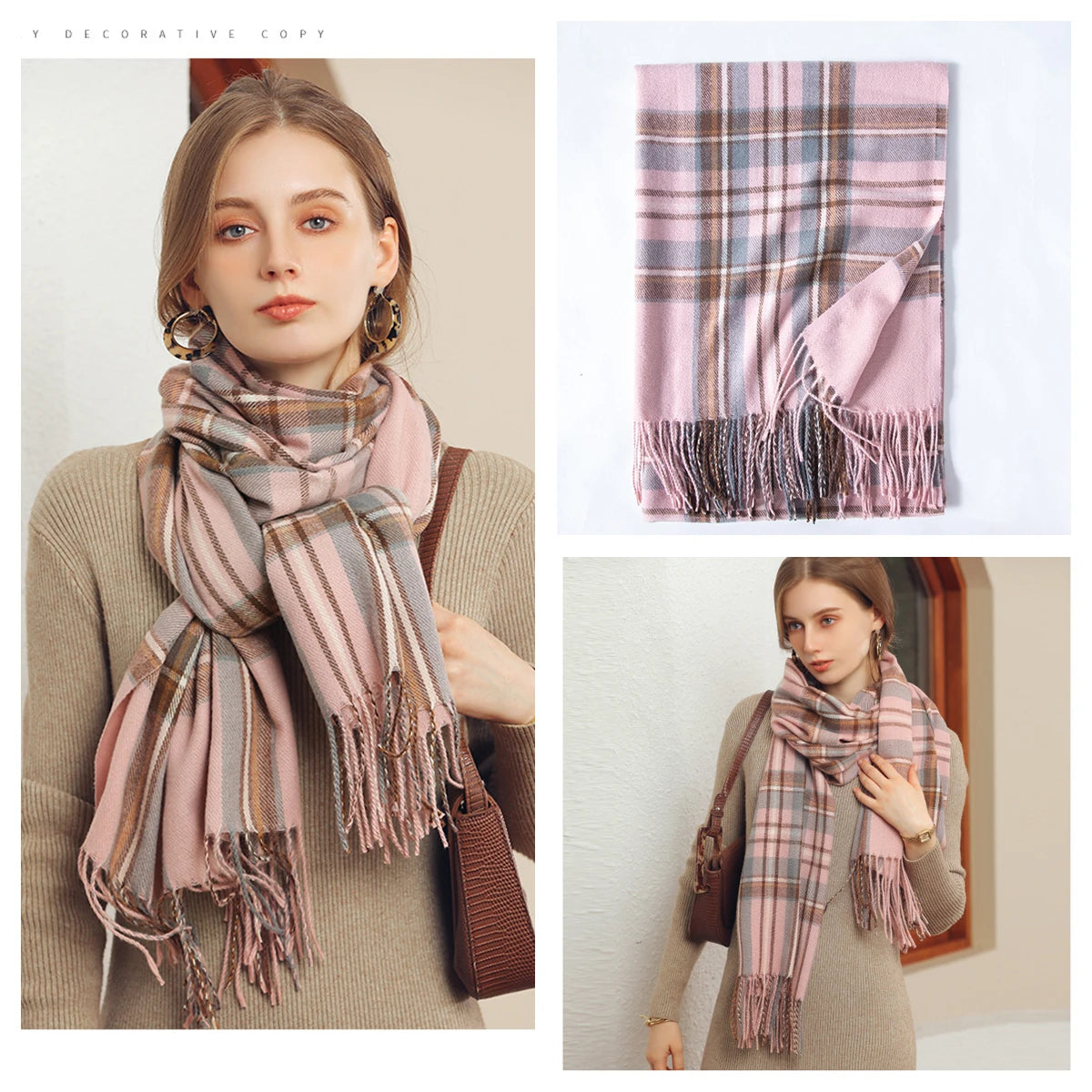 Plaid Wool Scarf