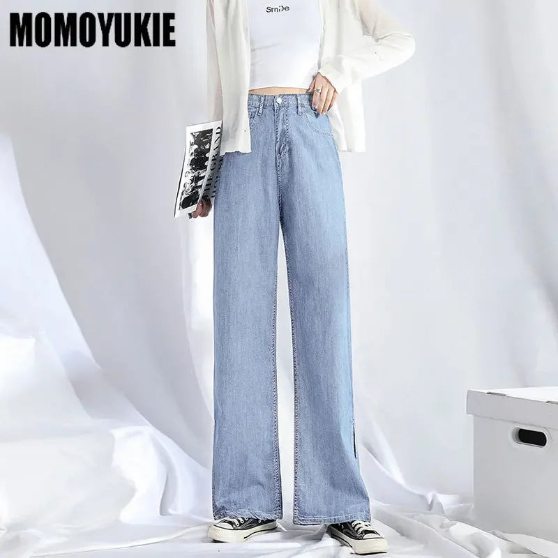 Split Design Wide Leg Jeans