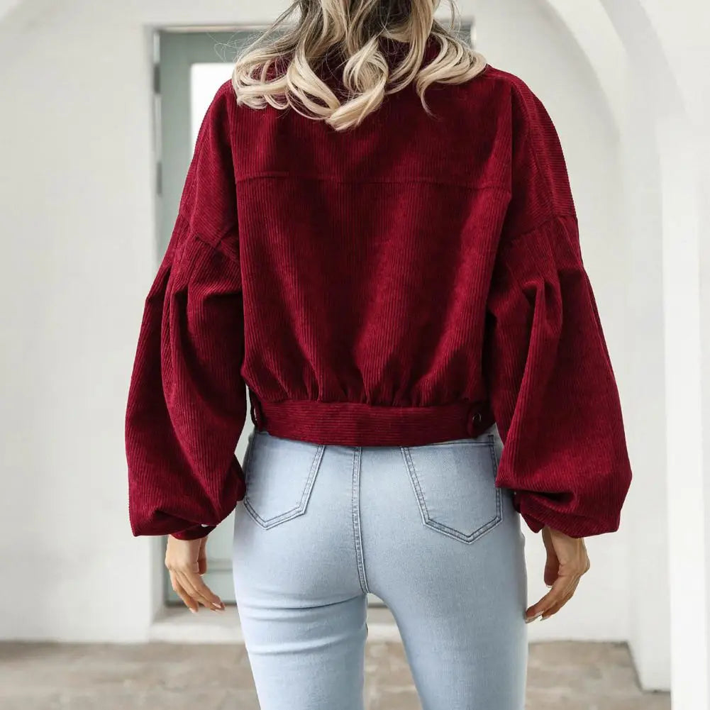 Lantern Sleeve Cropped Jacket