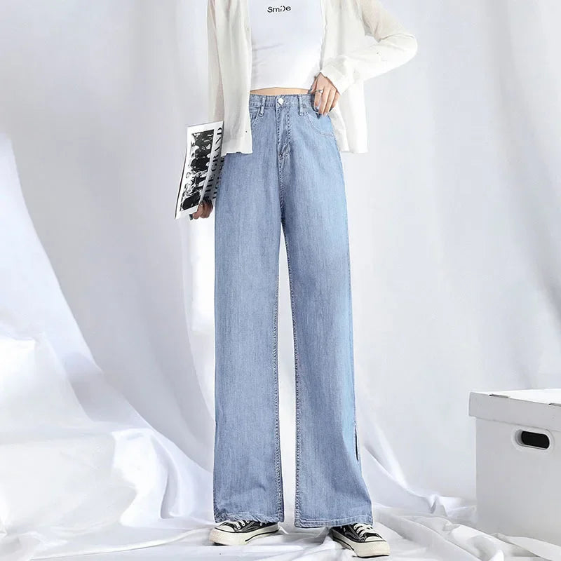 Split Design Wide Leg Jeans