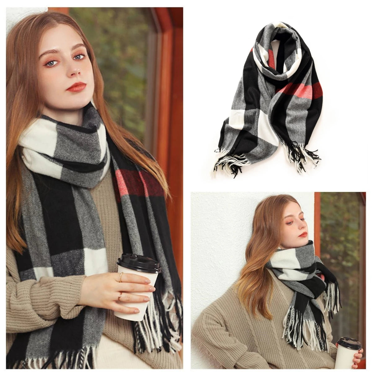 Plaid Wool Scarf