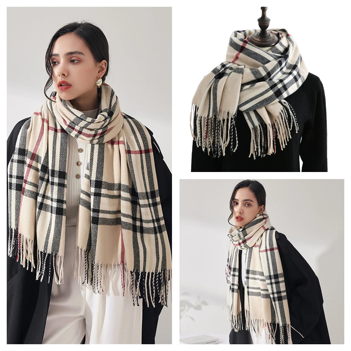 Plaid Wool Scarf