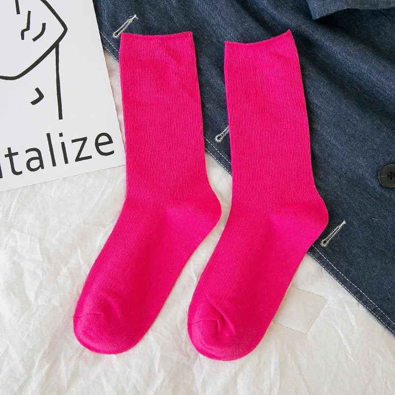 Women Socks Fashion Solid Color