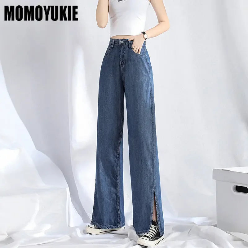 Split Design Wide Leg Jeans