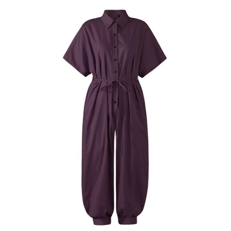 V-Neck Cotton Jumpsuit