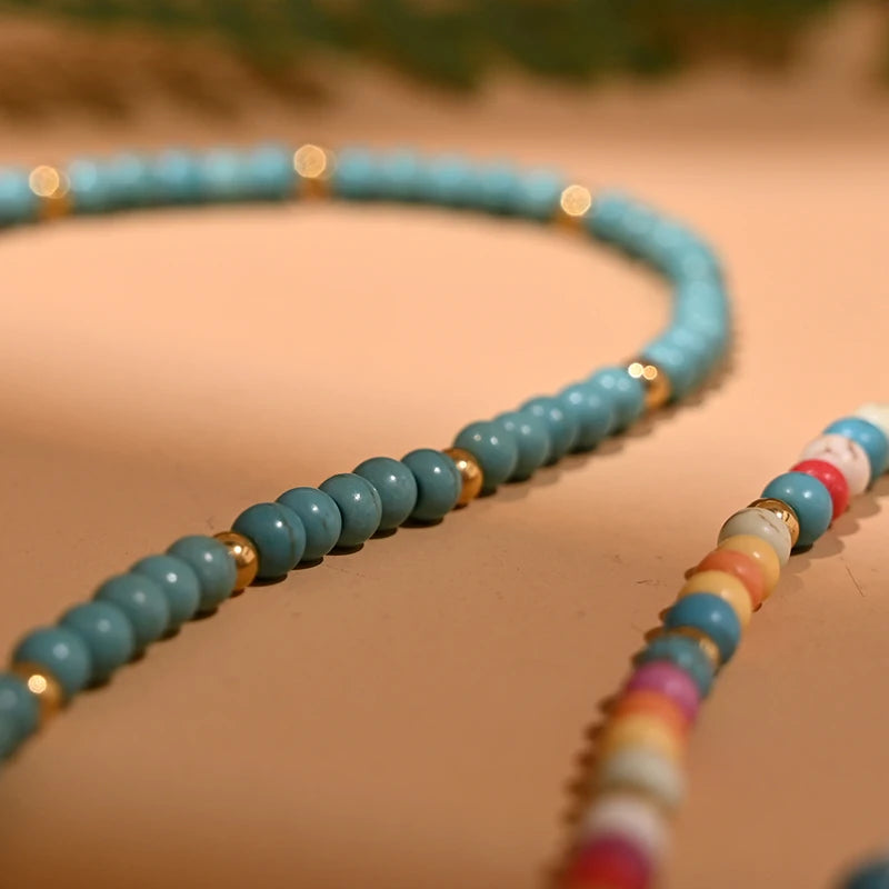 4mm Colorful Stone Choker Necklace