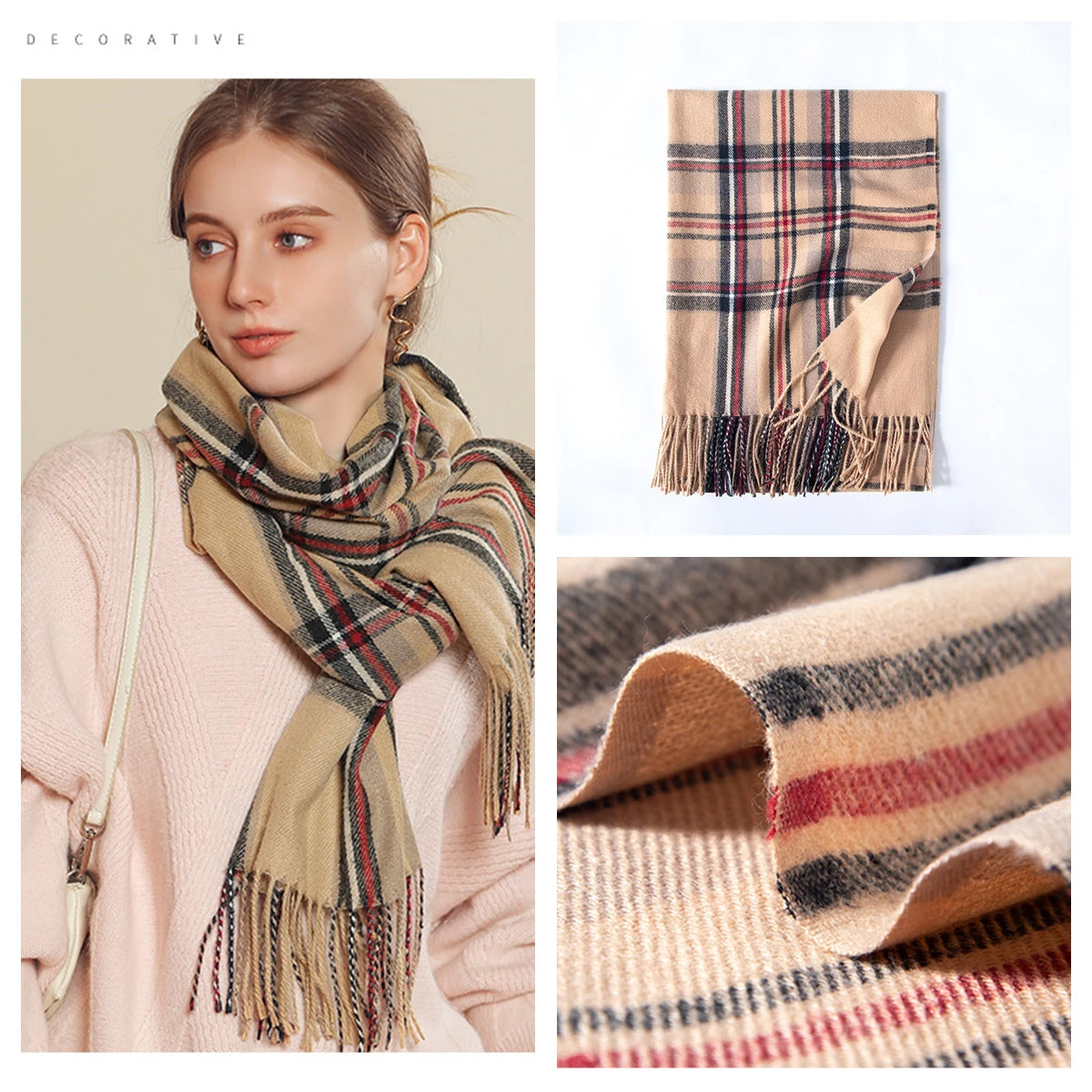 Plaid Wool Scarf