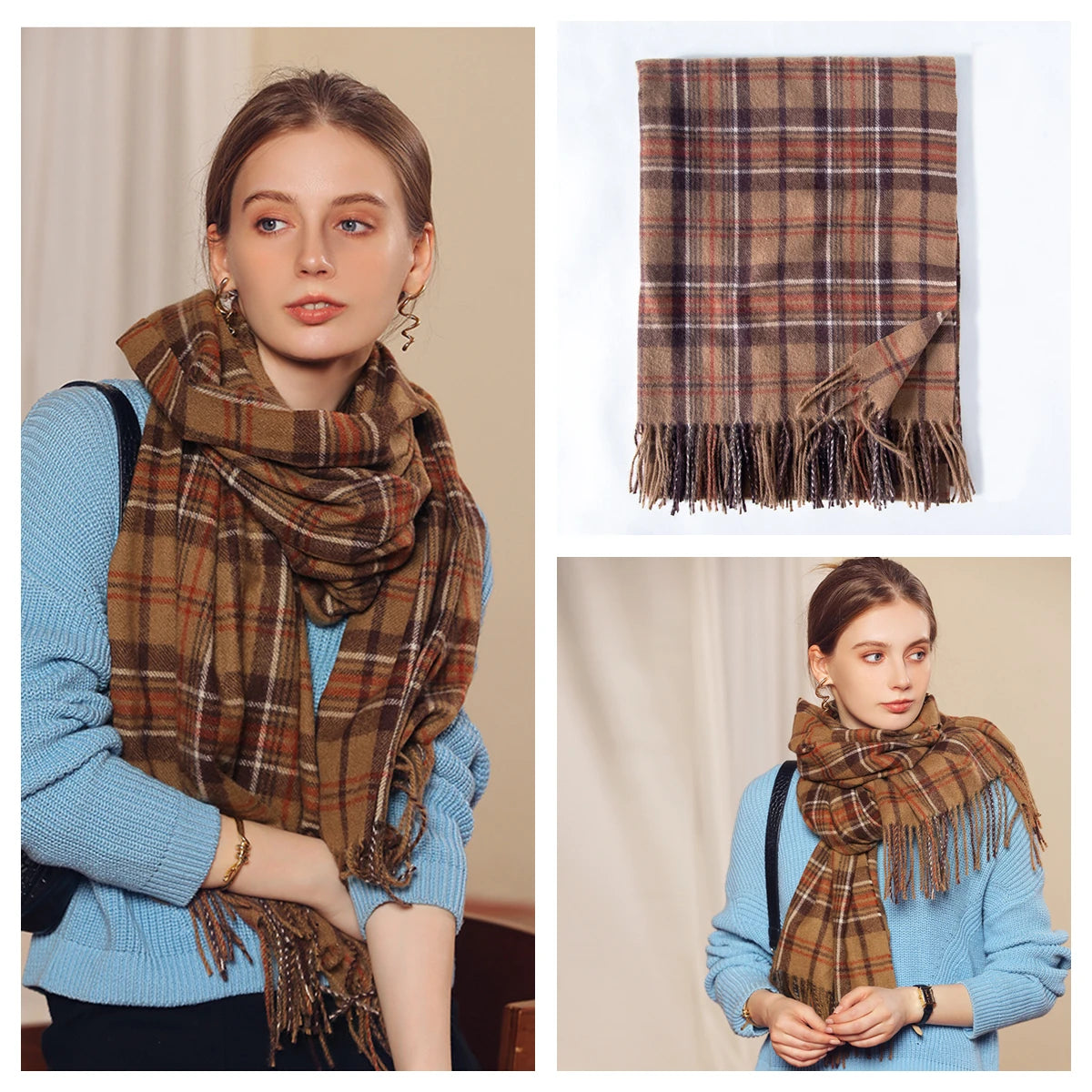 Plaid Wool Scarf