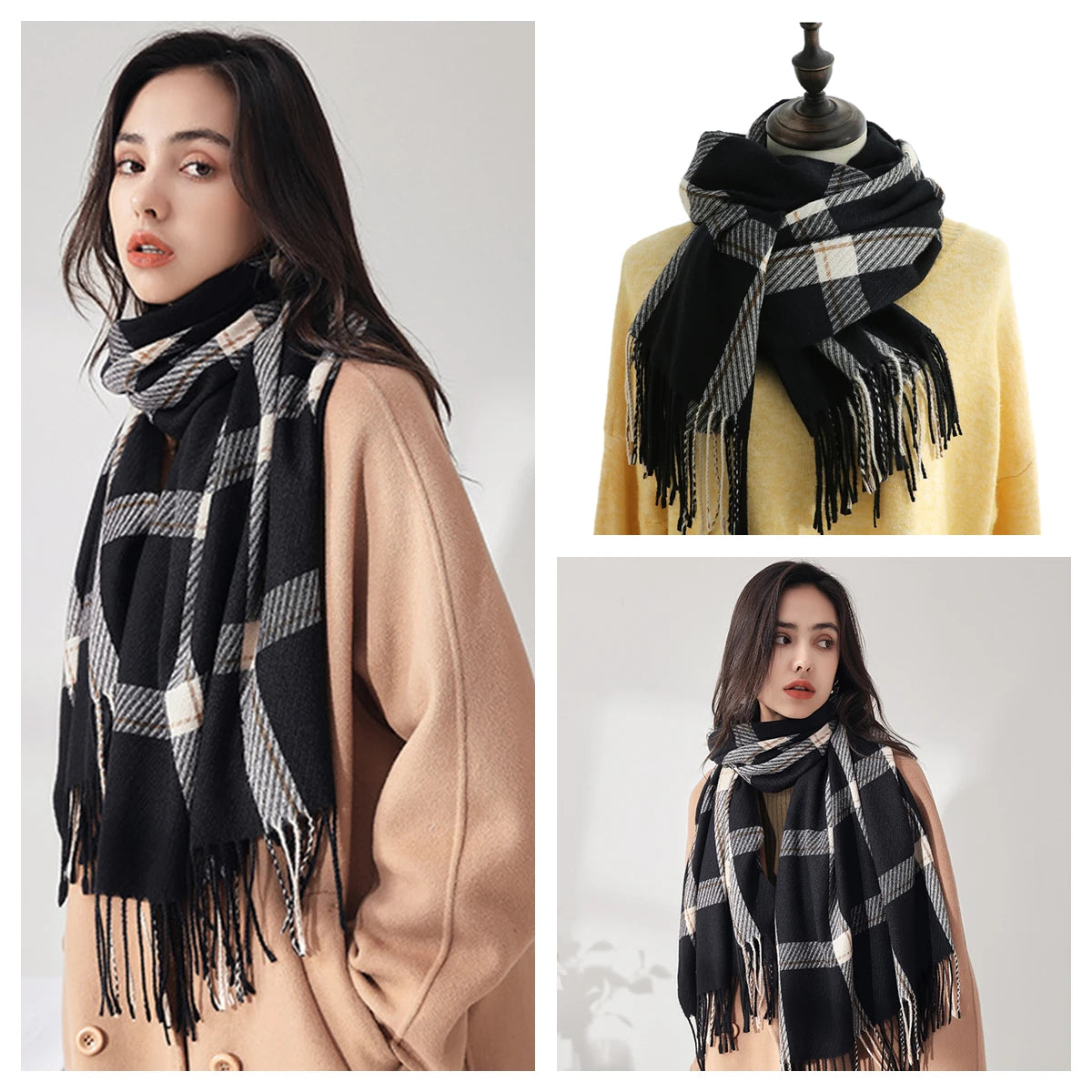 Plaid Wool Scarf