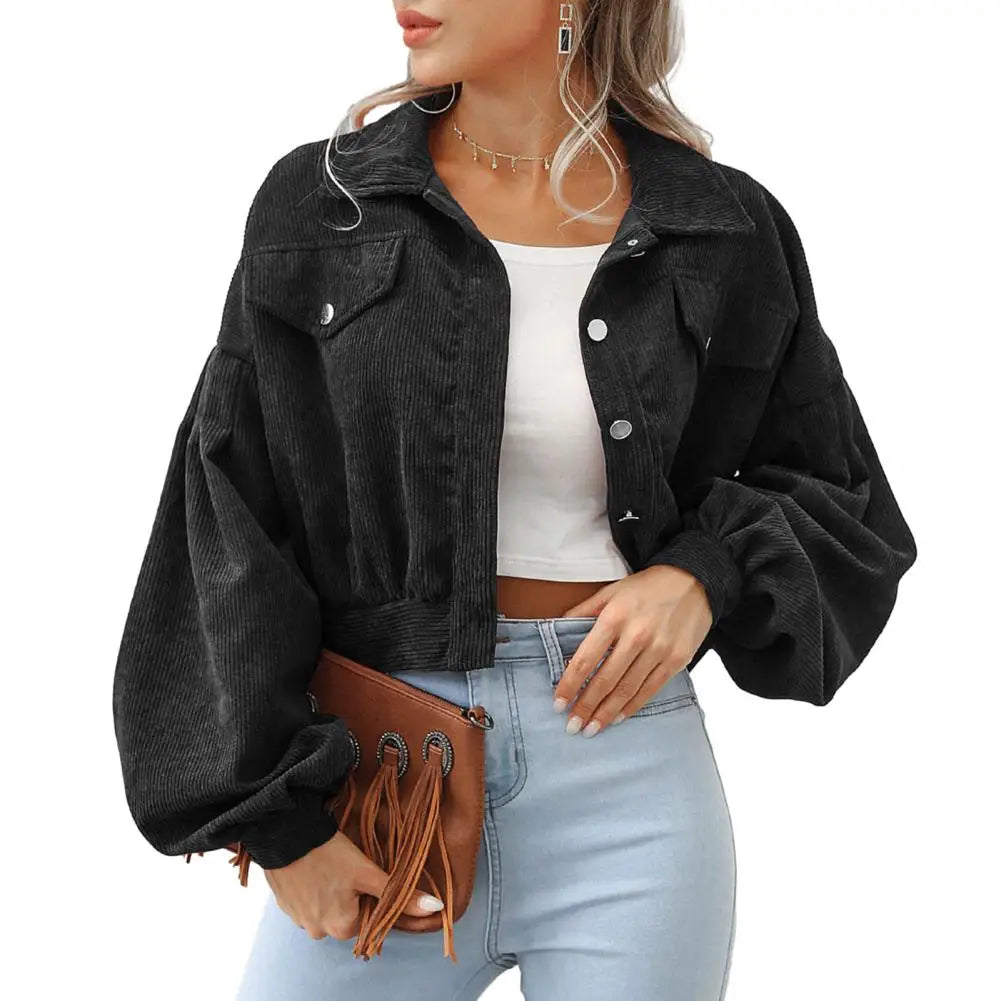 Lantern Sleeve Cropped Jacket